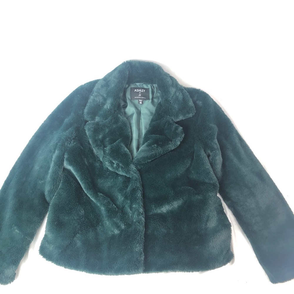 🟩 Green Faux Fur Waist Coat/Jacket